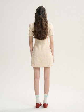 Macaron Tweed Mini Dress