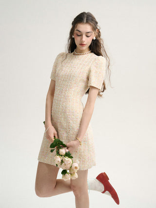 Macaron Tweed Mini Dress