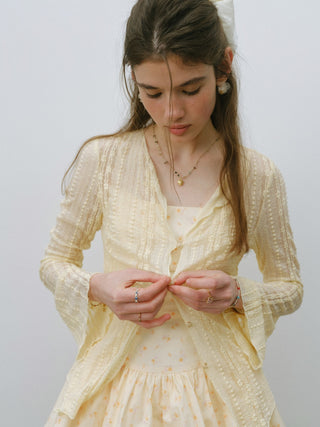 Mellow Butter Tiered Mini Dress