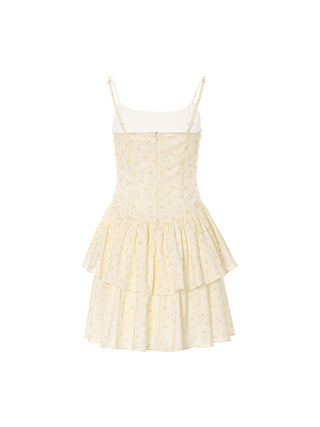 Mellow Butter Tiered Mini Dress