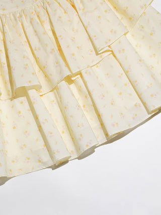 Mellow Butter Tiered Mini Dress