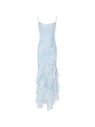 Merci Chain Drop Dress — elegant evening outfit.