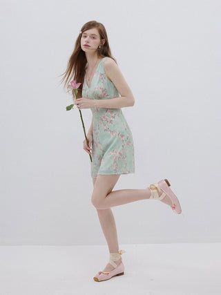 Mint Blossom Mini Dress