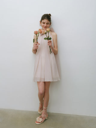 Misty Purple Halterneck Mini Dress