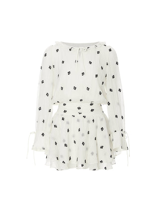 Monochrome Petals Mini Dress