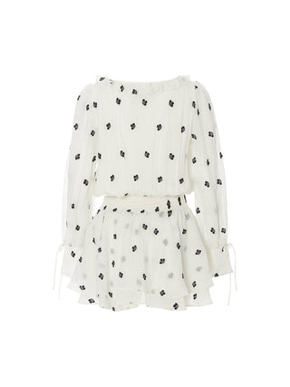 Monochrome Petals Mini Dress