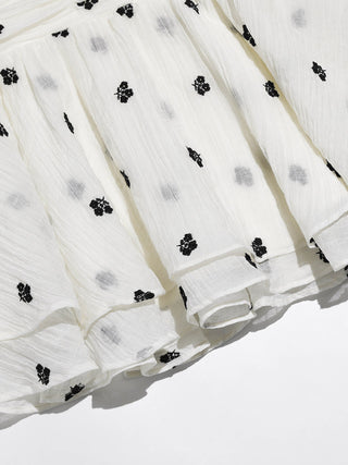 Monochrome Petals Mini Dress