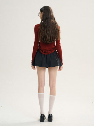 Noir Flare Mini Skirt