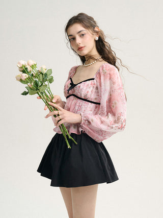 Noir Flare Mini Skirt
