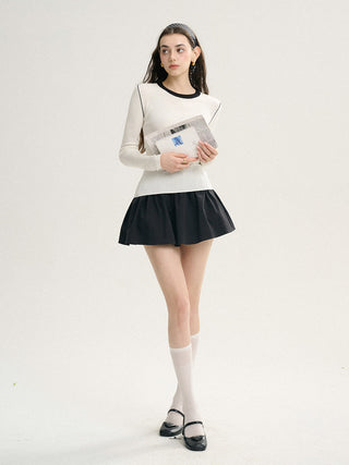 Noir Flare Mini Skirt