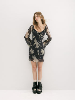 Noirvelle Rosette Mini Dress