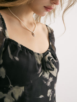 Noirvelle Rosette Mini Dress