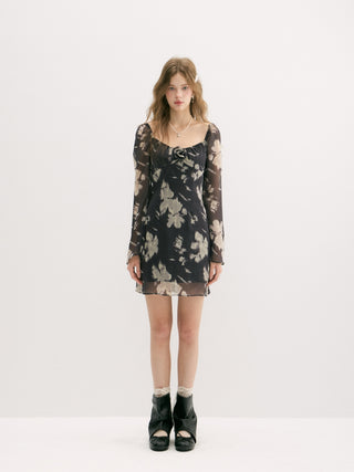 Noirvelle Rosette Mini Dress