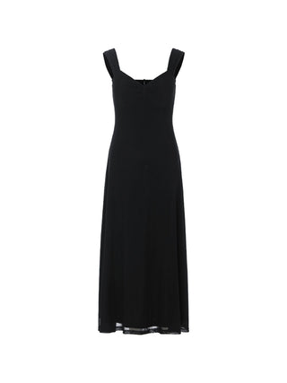Woman wearing the Nox heart neck long dress – effortlessly chic, comfortable, and perfect for stylish everyday wear.
