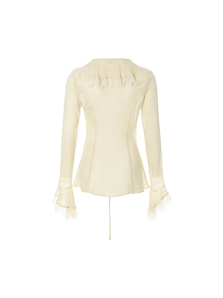 Oat Lace Blouse Set