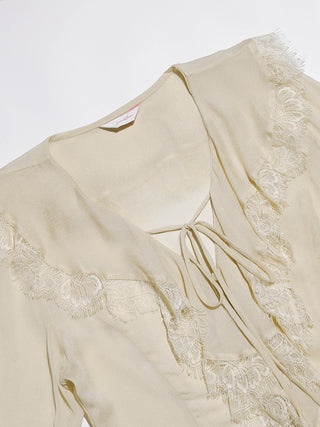 Oat Lace Blouse Set