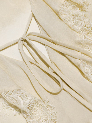Oat Lace Blouse Set