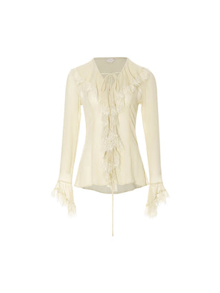 Oat Lace Blouse Set