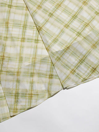 Olive Check Peplum Maxi Skirt