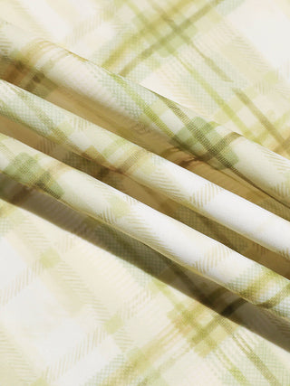 Olive Check Peplum Maxi Skirt