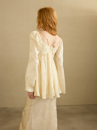 Opaline Jacquard Flare Blouse