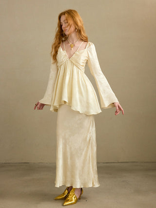 Opaline Jacquard Long Skirt