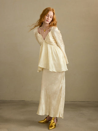 Opaline Jacquard Long Skirt