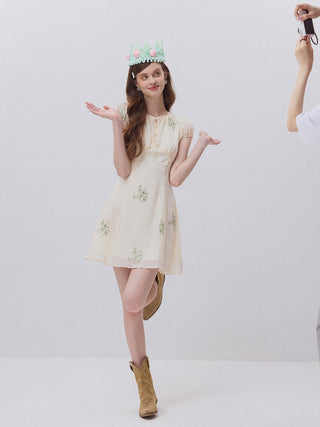 Ophelia Embroidered Mini Dress