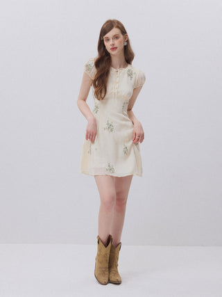 Ophelia Embroidered Mini Dress