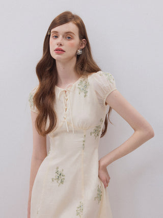 Ophelia Embroidered Mini Dress