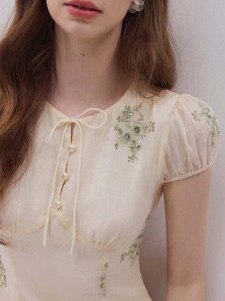 Ophelia Embroidered Mini Dress