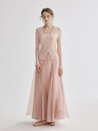 Orchid Tie Maxi Skirt