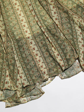 Paisley Asymmetric Maxi Skirt