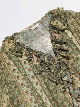 Paisley Ruffle Blouse Set
