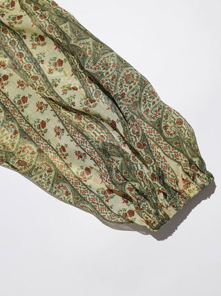 Paisley Ruffle Blouse Set