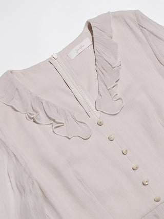 Pale Rose Ruffle Maxi Dress