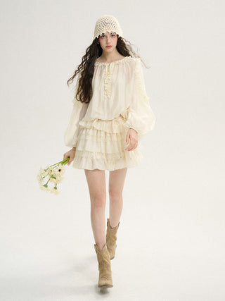 Panna Ruffle Blouse Set
