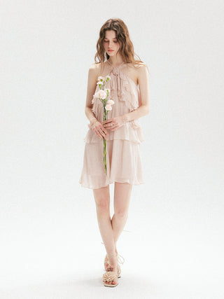 Pastel Ruffle Tiered Mini Dress