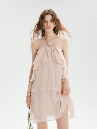 Pastel Ruffle Tiered Mini Dress
