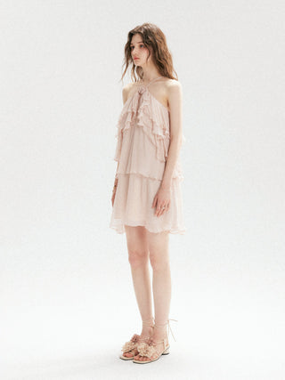 Pastel Ruffle Tiered Mini Dress