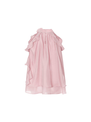 Peach Pink Halter Neck Blouse