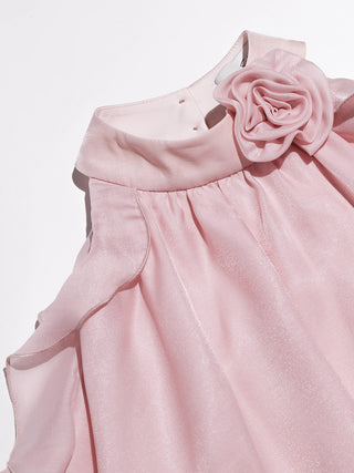 Peach Pink Halter Neck Blouse