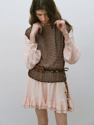 Peach Sorbet Ruffle Mini Dress