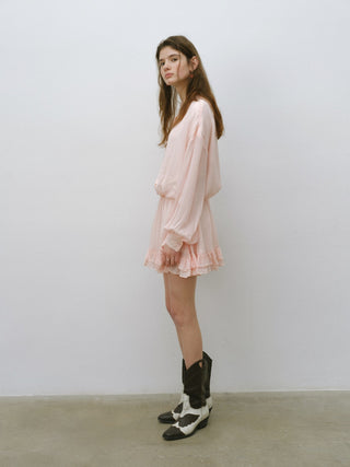 Peach Sorbet Ruffle Mini Dress