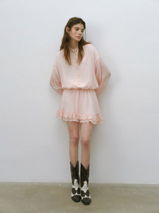 Peach Sorbet Ruffle Mini Dress