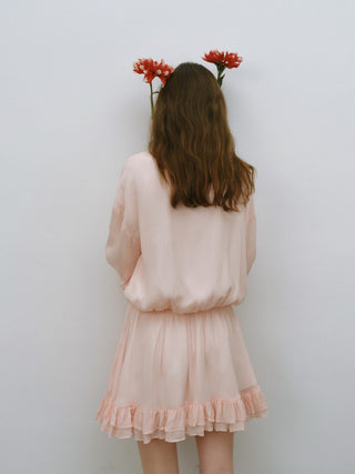 Peach Sorbet Ruffle Mini Dress