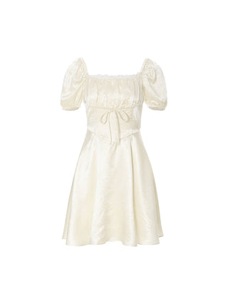 Pearl Glow Ribbon Mini Dress