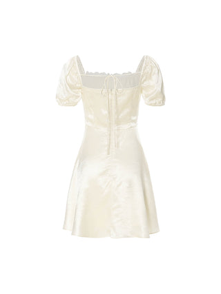 Pearl Glow Ribbon Mini Dress