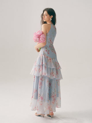 Periwinkle Halterneck Maxi Dress