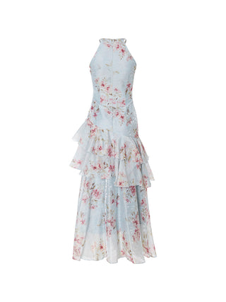 Periwinkle Halterneck Maxi Dress